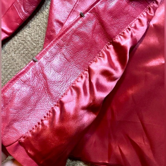 Sissy Princess Pamela McCoy Genuine leather Metallic Pearlescent blazer medium - Picture 3 of 5